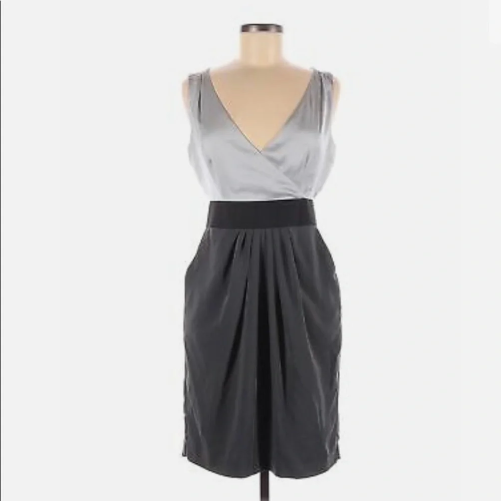 H&M Grey Black Sleeveless Dress Sz 14 B1/29 - Picture 1 of 14